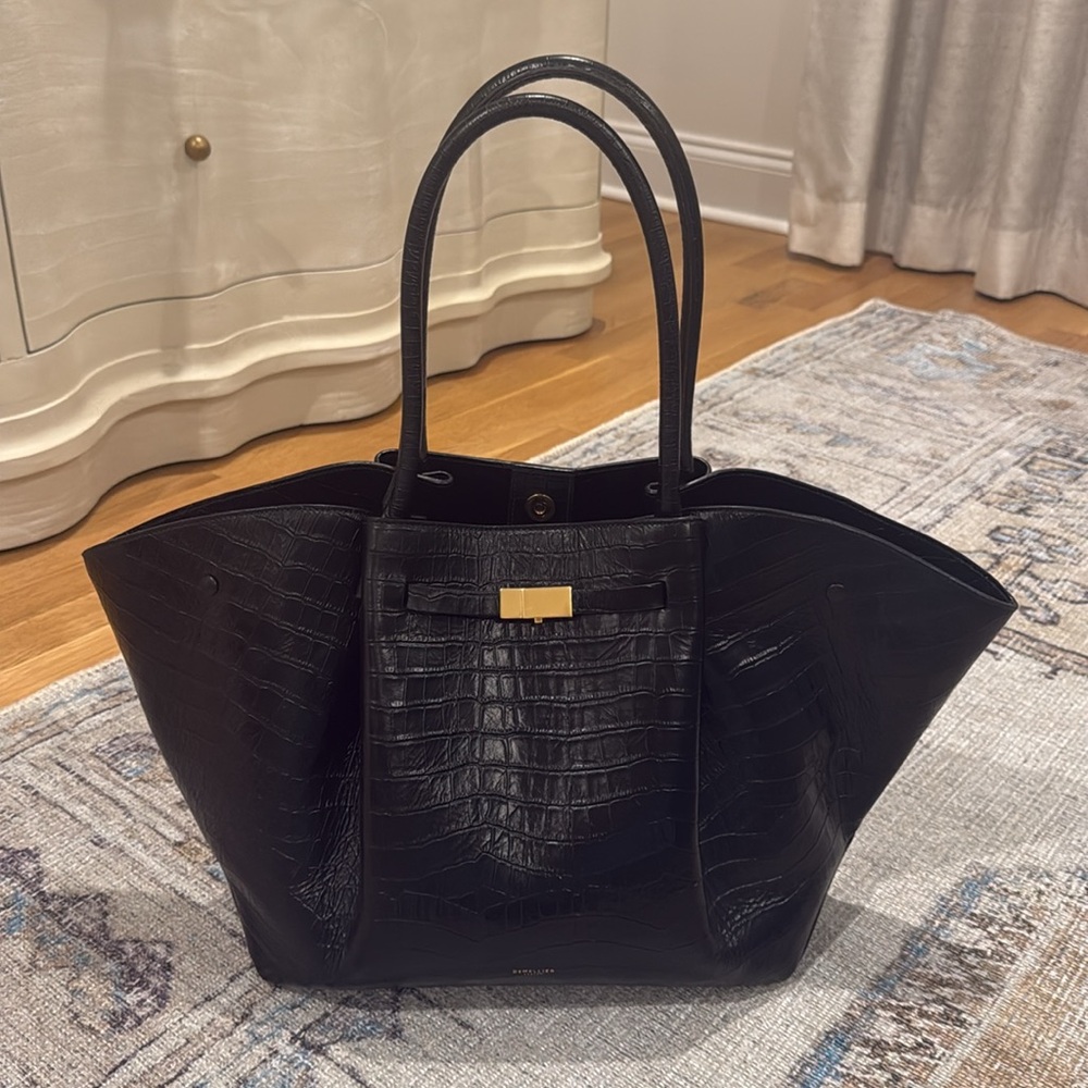 DeMellier - the New York - black croc. Genuine Italian leather